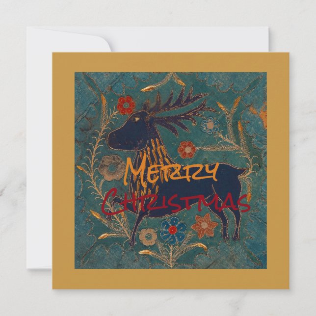 Cartes Pour Fêtes Annuelles Noël des cerfs scandinaves (Devant)