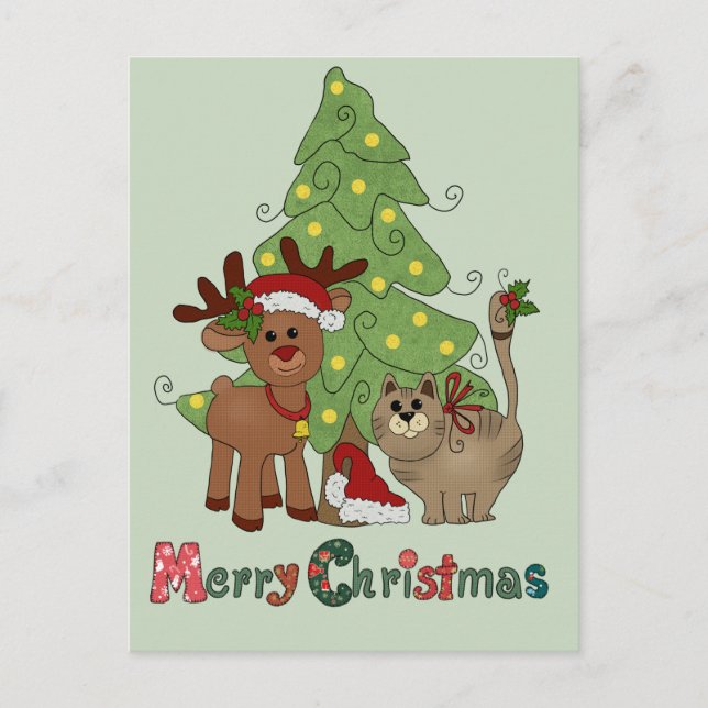 Cartes Pour Fêtes Annuelles Noël des chats (Devant)