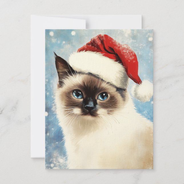 Cartes Pour Fêtes Annuelles Noël des chats balinais (Devant)