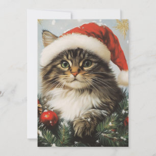 Cartes Pour Fêtes Annuelles Noël des chats de la forêt norvégienne