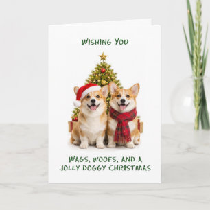 Cartes Pour Fêtes Annuelles Noël des Chiens Corgi
