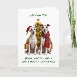 Cartes Pour Fêtes Annuelles Noël des Chiens Greyhound