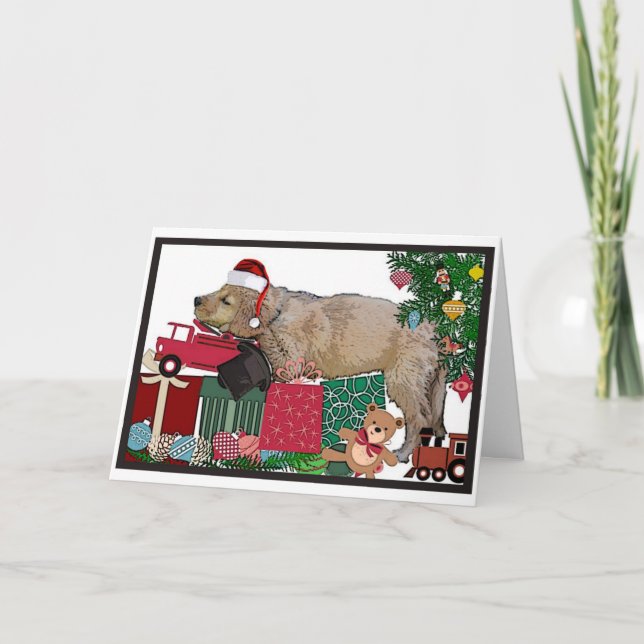 Cartes Pour Fêtes Annuelles Noël des chiots (Devant)