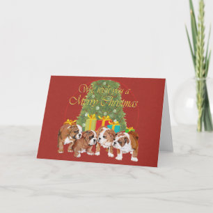 Cartes Pour Fêtes Annuelles Noël des chiots de Bulldog