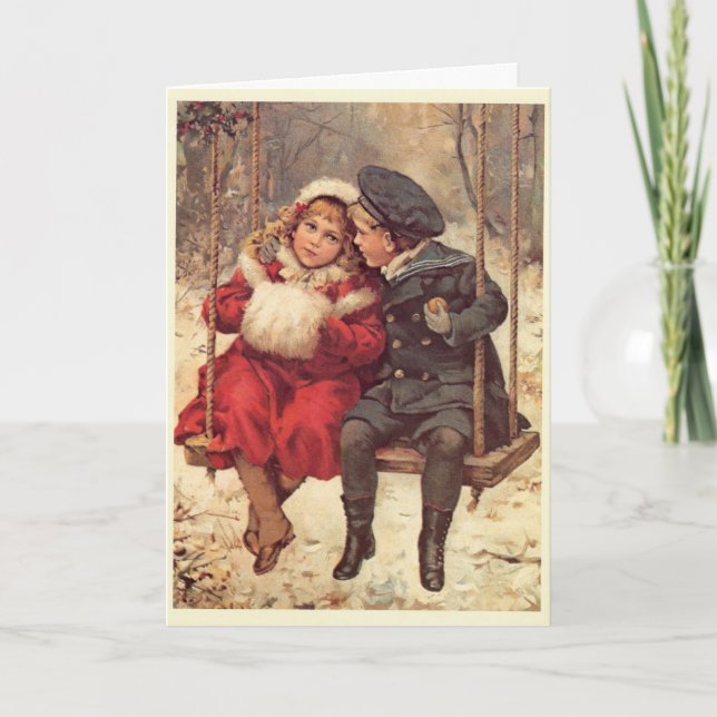 Cartes Pour Fêtes Annuelles Noël des enfants à coudre (Devant)