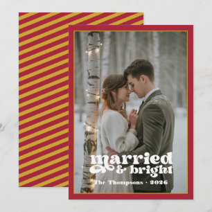 Cartes Pour Fêtes Annuelles Noël des jeunes mariés Ruby & Gold