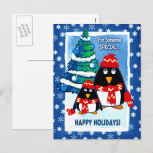 Cartes Pour Fêtes Annuelles Noël des mignons petits pingouins