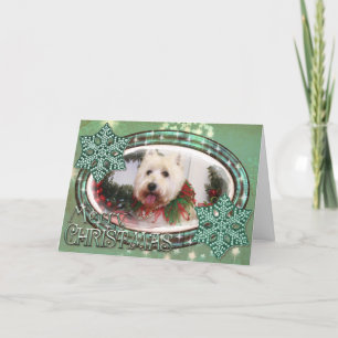 Cartes Pour Fêtes Annuelles Noël des montagnes occidental Photocard de Terrier