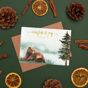 Cartes Pour Fêtes Annuelles Noël des ours rustiques
