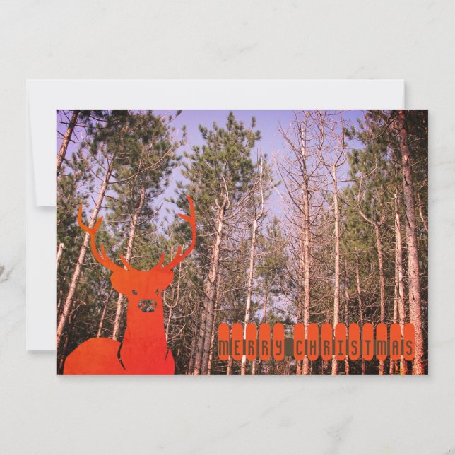 Cartes Pour Fêtes Annuelles Noël des rennes rétro des années 60 (Devant)