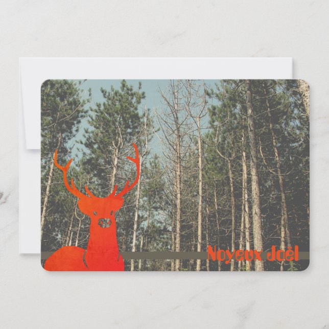 Cartes Pour Fêtes Annuelles Noël des rennes rétro des années 60 (Devant)