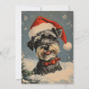 Cartes Pour Fêtes Annuelles Noël des Schnauzer miniatures