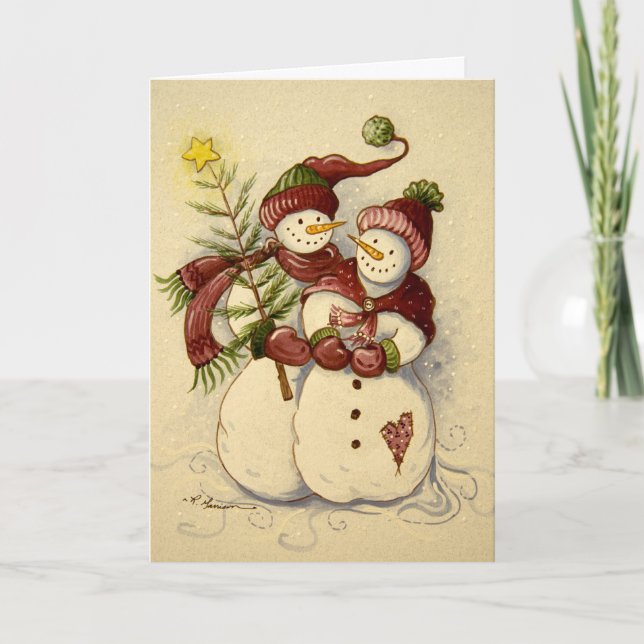 Cartes Pour Fêtes Annuelles Noël des Snowmen de 4924 (Devant)