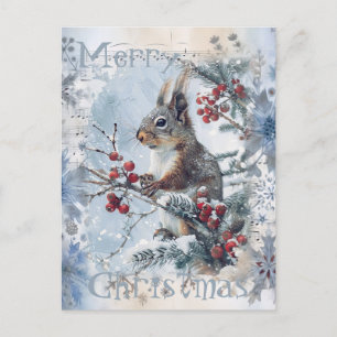 Cartes Pour Fêtes Annuelles Noël d'hiver de l'écureuil