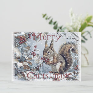 Cartes Pour Fêtes Annuelles Noël d'hiver de l'écureuil