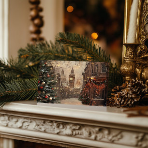 Cartes Pour Fêtes Annuelles Noël d'hiver de Londres victorienne