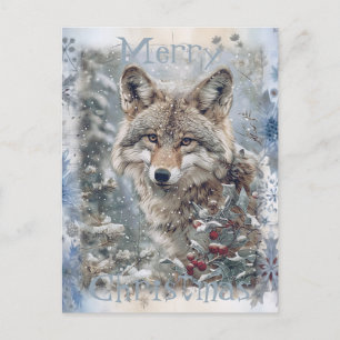 Cartes Pour Fêtes Annuelles Noël d'hiver du loup