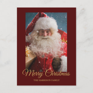 Cartes Pour Fêtes Annuelles Noël d'hiver joyeux Père Noël personnalisé