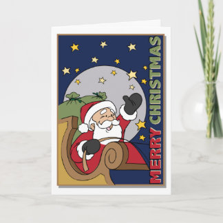Cartes Pour Fêtes Annuelles Noël d'illustration de Père Noël Sleigh Joyeux