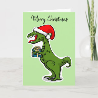 Cartes Pour Fêtes Annuelles Noël Dino T-rex