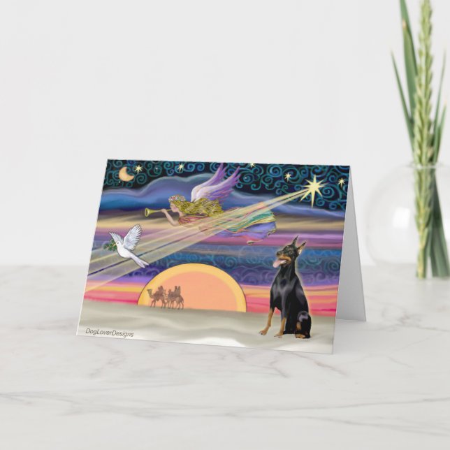 Cartes Pour Fêtes Annuelles Noël - Doberman 1 - (Devant)