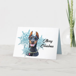 Cartes Pour Fêtes Annuelles Noël Doberman Pincher Snowflakes