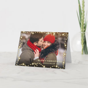 Cartes Pour Fêtes Annuelles Noël doré moderne 2 PHOTO Salutation