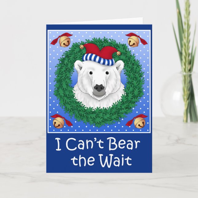 Cartes Pour Fêtes Annuelles Noël d'ours blanc (Devant)