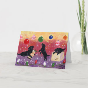 Cartes Pour Fêtes Annuelles Noël Dream Black Labrador