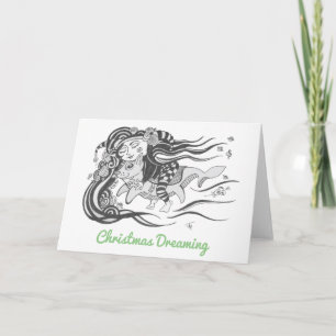 Cartes Pour Fêtes Annuelles Noël Dreaming Circus Girl