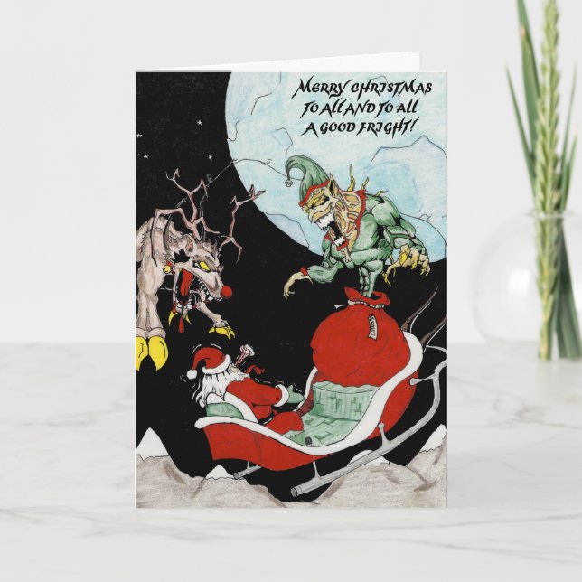 Cartes Pour Fêtes Annuelles Noël drôle (Devant)