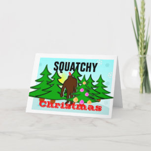 Cartes Pour Fêtes Annuelles Noël drôle Bigfoot de Squatchy de mauvais goût