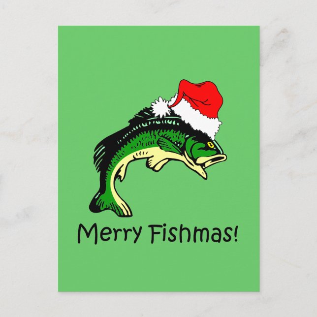 Cartes Pour Fêtes Annuelles Noël drôle de pêche (Devant)