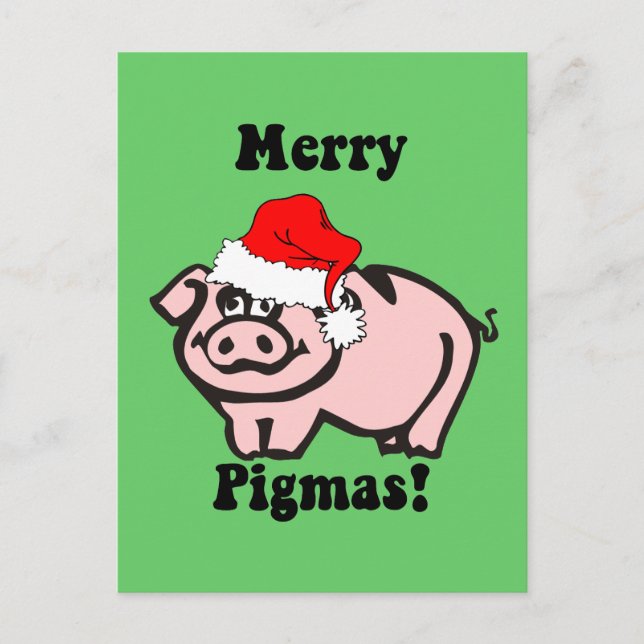 Cartes Pour Fêtes Annuelles Noël drôle de porc (Devant)