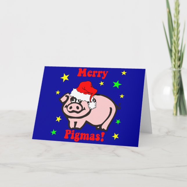 Cartes Pour Fêtes Annuelles Noël drôle de porc (Devant)