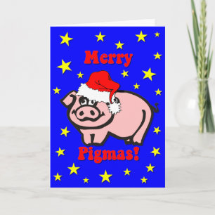 Cartes Pour Fêtes Annuelles Noël drôle de porc