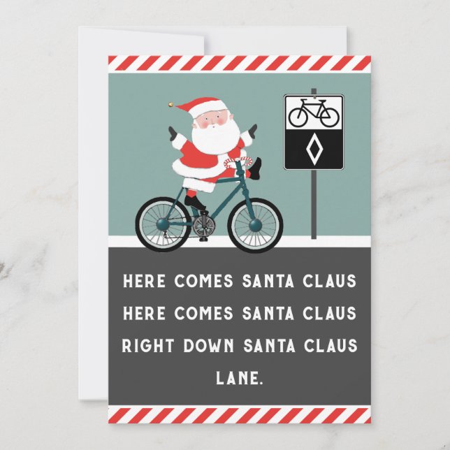 Cartes Pour Fêtes Annuelles Noël drôle de vélo (Devant)