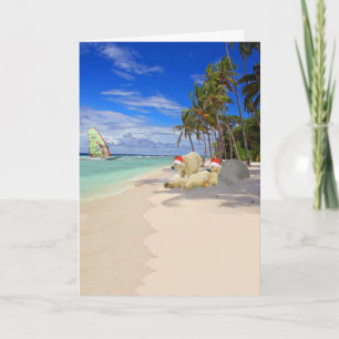 Cartes Pour Fêtes Annuelles Noël drôle d'ours blanc