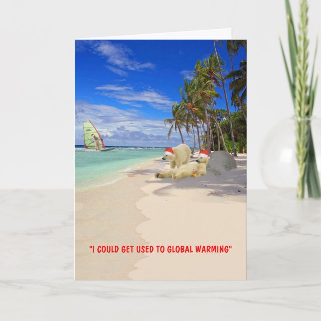 Cartes Pour Fêtes Annuelles Noël drôle d'ours blanc (Devant)