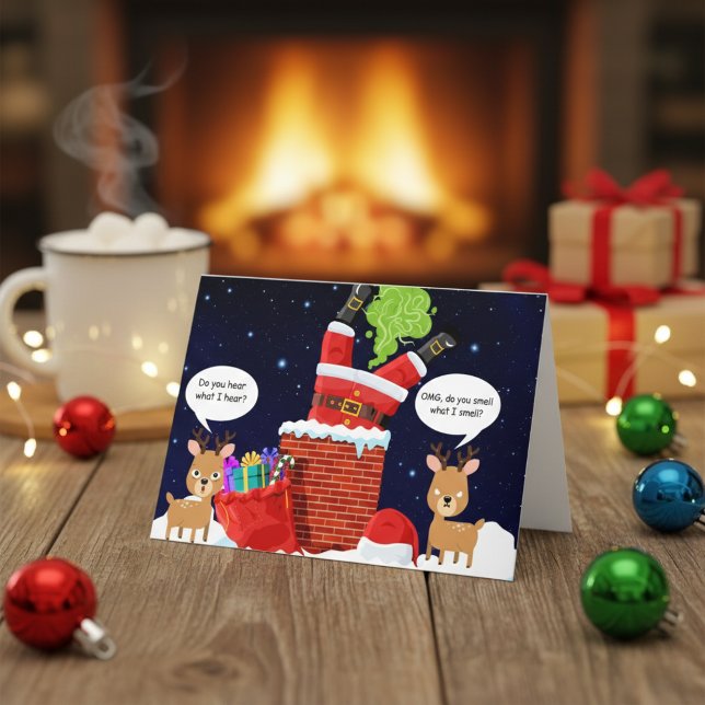 Cartes Pour Fêtes Annuelles Noël drôle et puant du renne de Noël (Santa really said ‘let it rip,’ and honestly? Respect. 💀💨🎄)