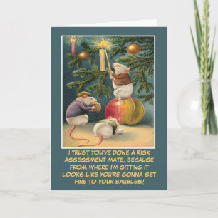 Cartes Pour Fêtes Annuelles Noël drôle santé et sécurité