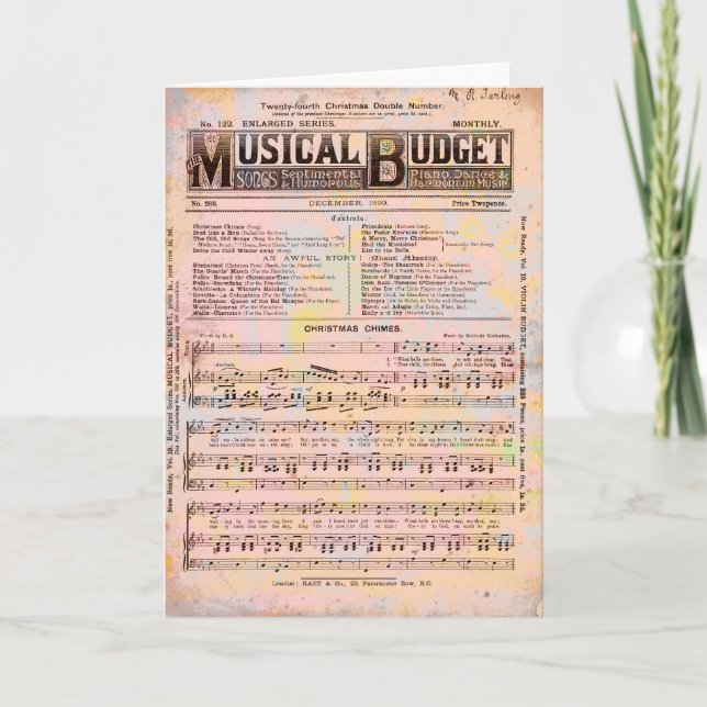 Cartes Pour Fêtes Annuelles Noël du budget musical (Devant)
