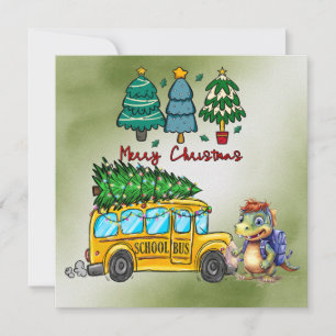Cartes Pour Fêtes Annuelles Noël du bus scolaire pour chauffeur