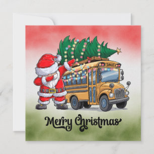 Cartes Pour Fêtes Annuelles Noël du bus scolaire pour chauffeur