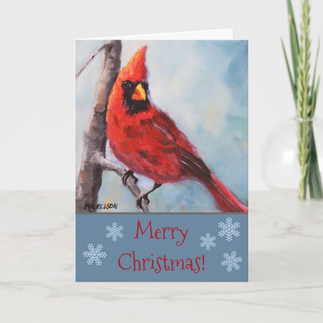 Cartes Pour Fêtes Annuelles Noël du Cardinal Rouge (Devant)