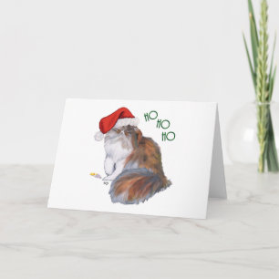 Cartes Pour Fêtes Annuelles Noël du chat de Calico Persian