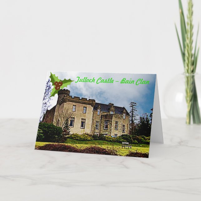 Cartes Pour Fêtes Annuelles Noël du château de Tulloch de Clan Bain écossais (Devant)