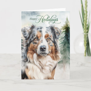 Cartes Pour Fêtes Annuelles Noël du chien berger australien