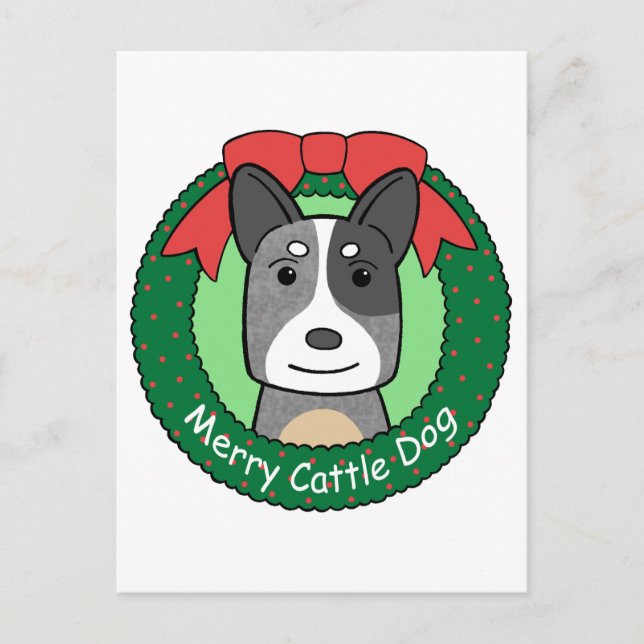 Cartes Pour Fêtes Annuelles Noël du chien de bétail australien (Devant)