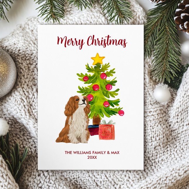 Cartes Pour Fêtes Annuelles Noël du chien espagnol Cavalier King Charles (Créateur téléchargé)